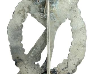 WWII German Infantry Assault Badge in Silver - Maker Marked R.S. for Rudolf Souval - Wehrmacht Heer Infanterie-Sturmabzeichen