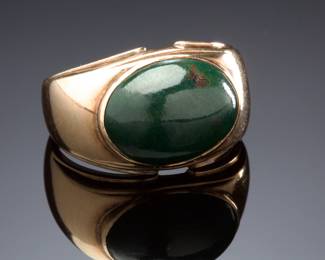 Vintage 12K Gold Heliotrope Signet Ring, Large Men's Size 10 Estate Jewelry