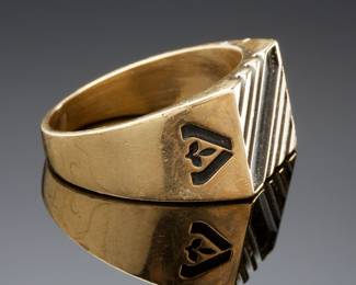 Rare Mid-Century 10K Gold Albertsons Corporate Award Ring by O.C. Tanner, 6.8g