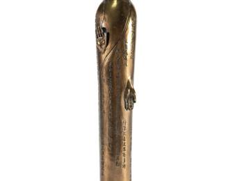 Top Collection Standing GUANYIN (Avalokiteshvara) Buddha Statue w/ HEART SUTRA Inscription - Cold-Cast Bronze Finish Resin
