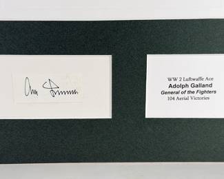 WWII German Luftwaffe Ace ADOLF GALLAND Authentic Signed Autograph Display - Messerschmitt Bf 109