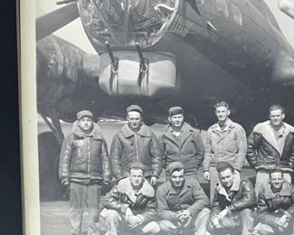 Historic WWII B-17 Flying Fortress & USAAF Airmen Group Photograph, Dated 1944