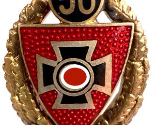 German WWII Third Reich Kyffhäuserbund 50 Year Veterans Membership Badge - Maker 4 Steinhauer & Lück