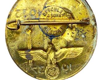 l WWII Third Reich 1937 Veterans Day Badge Tinnie by Deschler & Sohn - NS-Reichskriegerbund Kyffhäuserbund