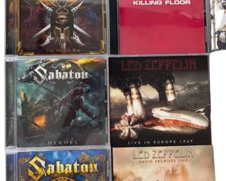 A Rock & Metal Chronicle: Extensive CD Collection of Led Zeppelin and Sabaton, Featuring Rare Live Bootlegs