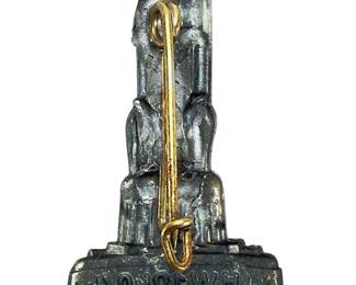 WWII German WHW Tinnie Pin 1940-41 Roland Statue of Halle Monument Series Third Reich Donation Badge