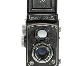 Vintage Yashica-A TLR Medium Format 120 Film Camera, c. 1964, with 80mm Yashikor Lens