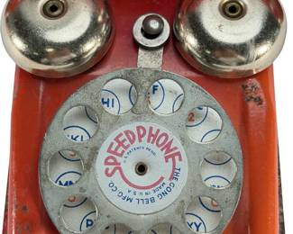 Vintage 1940s Gong Bell "Speed Phone" Pressed Steel Toy Telephone - Belltown, CT