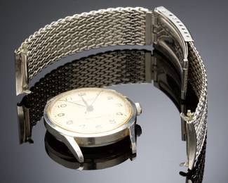 Vintage 1950s Ernest Borel Sky Gem Automatic Men's Watch Ref 357002 S Steel Swiss Made AS 1624 Movement KXB Import