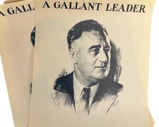 HUGE Lot 100+ Original 1936 FDR Franklin D. Roosevelt "A Gallant Leader" Campaign Poster Flyers