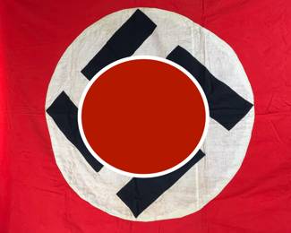WWII German Nazi Party Banner - Large Original Third Reich Flag - Multi-Piece Construction - Approx. 54"x95"