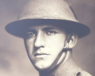Vintage WWI US Army "Doughboy" Soldier Portrait in Frame, 28th Infantry "Keystone" Division