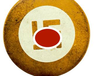 Vintage Pre-WWII American "Good Luck" Swastika Symbol Poker Chip, c. 1920s-30s, Bakelite or Clay, Historical Americana Token