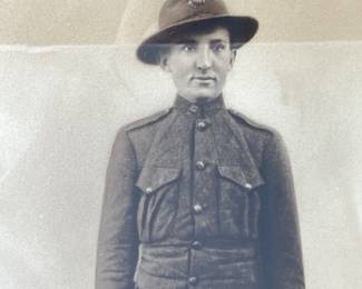 Original WWI Era U.S. Marine Corps Soldier Portrait Photograph in Custom EGA Frame