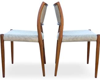 Lot of 2 Vintage Niels Otto Møller Model 80 Rosewood Dining Chairs for J.L. Møllers, Danish Mid-Century Modern