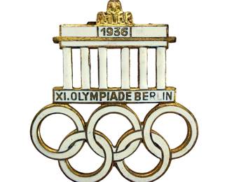 1936 Berlin Summer Olympics Visitor's Badge by Deschler - XI Olympiade