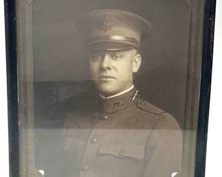 Original WWI Era Framed Studio Portrait Photograph US Army Infantry