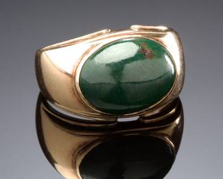 Vintage 12K Gold Heliotrope Signet Ring, Large Men's Size 10 Estate Jewelry