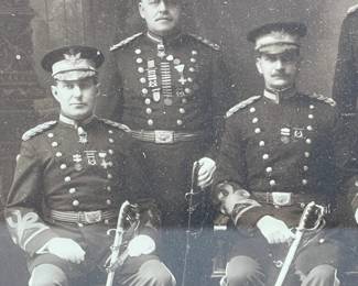 Antique USMC Officer Group Photo, c.1900 Span-Am War Era, Full Dress Uniforms, Ornate Gilt Frame, Paterson NJ