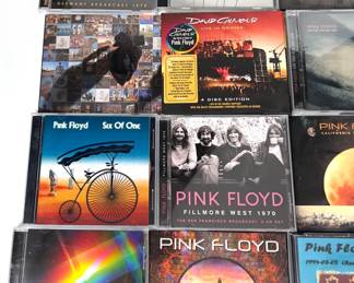 Large Collection of Pink Floyd & David Gilmour CDs, Spanning Official Studio Albums, Compilations, and Rare Live Bootlegs