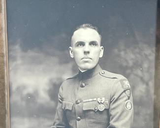 Antique WWI US Army Corporal Portrait Photograph, Third Army of Occupation, AEF Doughboy