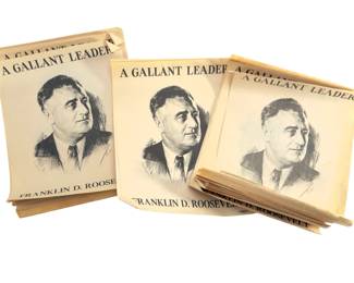 HUGE Lot 100+ Original 1936 FDR Franklin D. Roosevelt "A Gallant Leader" Campaign Poster Flyers