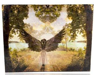 Sondra Wampler Signed 2012 "Angelicus" Original Mixed Media Photo Montage Angel Art