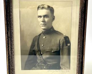 WWI US Army 1st Infantry Division Officer Framed Studio Portrait Photograph