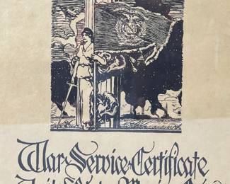 Original WWI U.S. Marine Corps War Service Certificate - 4th Brigade A.E.F. France Combat Unit