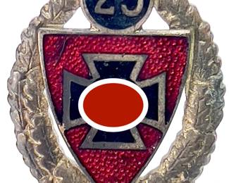 German WWII NS-RKB 25-Year Membership Badge - Reichskriegerbund Veterans Pin