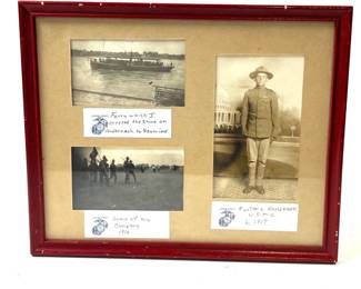 Identified WWI U.S. Marine Corps Photo Grouping of Marine Foster L. Hassinger, Incl. Rhine River Occupation Duty