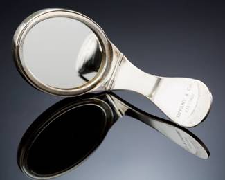 Vintage Tiffany & Co. Sterling Silver Folding Purse Mirror, Made in Italy