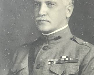 Compelling WWI Era US Army Senior NCO Photographic Portrait in Original Wood Frame