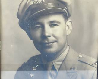 Historic WWII US Army Air Forces Major's Portrait in Period Frame - Senior Pilot
