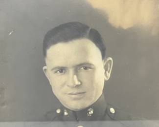 Vintage WWII-Era U.S. Marine Corps (USMC) Sergeant Portrait in Dress Blues