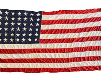 Vintage WWII Era 48-Star US Flag, Dettra "Bull Dog Bunting", 5x9.5 Ft G-Spec Interment / Storm Flag, Embroidered Stars