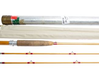 Vintage H.L. Leonard 'Ausable' Bamboo Fly Rod 7'6" 5/6wt S/N 1061 c.1971 Simroe Era