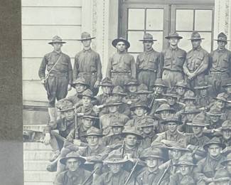 WWI US Army 101st Engineer Regiment "Yankee Division" Company A Framed Group Photograph