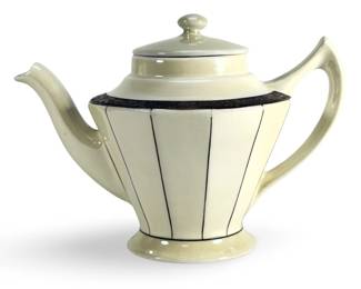 Vintage 1930s Hall China Art Deco Dodecagon Teapot for Forman Bros. Silver Luster