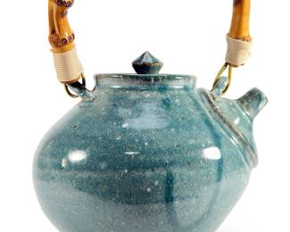 Gabriel Loncsar (GL) Signed Studio Art Pottery Stoneware Teapot, Chicago Artist