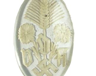 Original 1939 German Third Reich VDA "Kornblume" Glass Tinnie / Donation Badge
