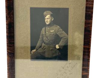 Original WWI Named U.S. Army Air Service Pilot Officer Photo Portrait, 1st Lt. Winfield Mason, Period Frame