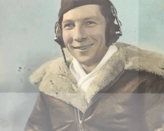 Captivating WWII Era USAAF Airman Framed Portrait Photograph
