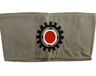 WWII German Labour Front Armband, Grey DAF Armbinde with Embroidered Insignia
