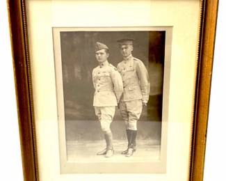 Rare WWI Framed Portrait Photograph - US Army & US Marine