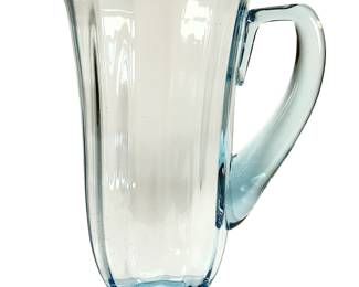 Vintage Fostoria FAIRFAX Azure Blue Glass Pitcher Art Deco Elegant Glass c. 1930s