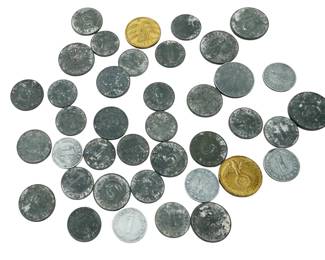 Large Lot of 39 WWII German Coins, Third Reich & Weimar Era, 1, 5, 10 Reichspfennig