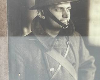 Evocative WWI Framed Photo Triptych of a U.S. V Corps "Doughboy" Soldier