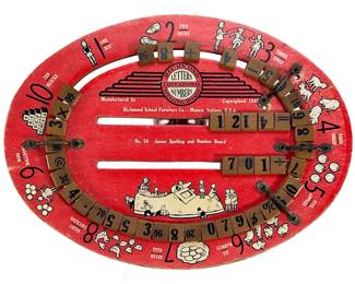Vintage 1940 Richmond No. 50 Spelling & Number Board Educational Toy Muncie, IN