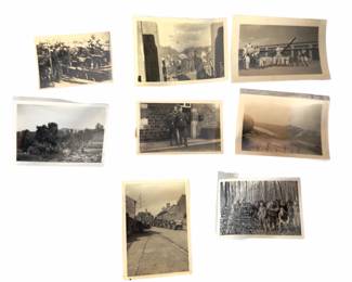 Exceptional Lot of 8 Original German WWII Soldier Photos Featuring Unit-Marked Infantryman & Identified Artillery, Including 10.5cm leFH 18 Howitzer & 5cm Pak 38 Anti-Tank Gun